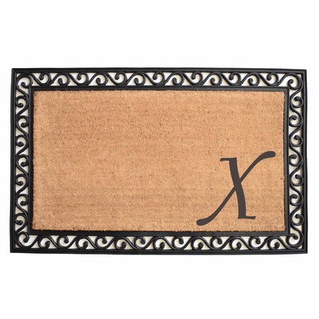 Monogram Door Mat, Black, Natural, 30 in W x 48 in L